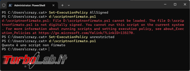 Come creare certificato firmare digitalmente script PowerShell