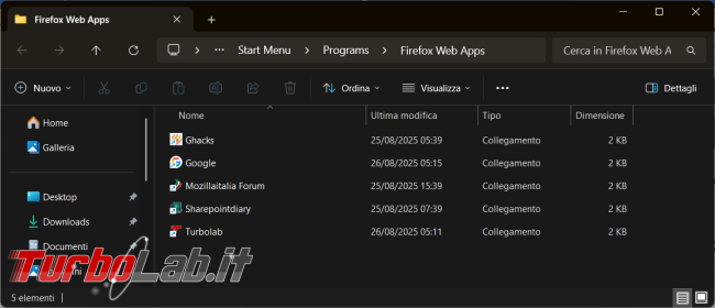 Come creare collegamenti web, formato Progressive Web Apps, usando Firefox