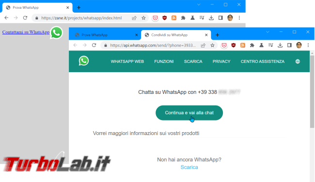 Come creare collegamento avviare conversazioni WhatsApp social sito Internet (link HTML PC smartphone, metodo 2023)