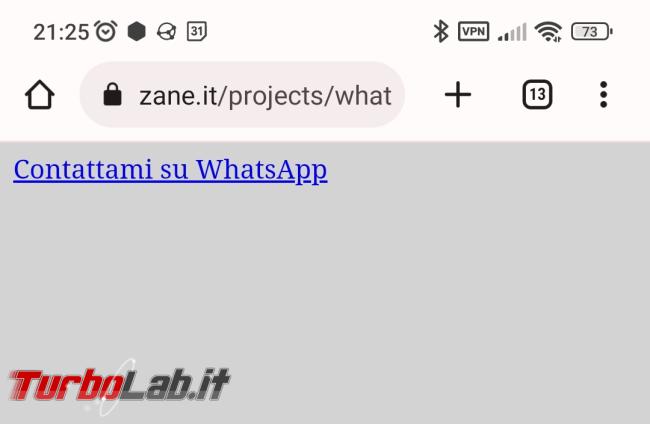 Come creare collegamento avviare conversazioni WhatsApp social sito Internet (link HTML PC smartphone, metodo 2023) - Screenshot_2022-12-10-21-25-28-538-edit_com.android.chrome