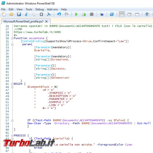 Come creare comandi personalizzati profilo PowerShell