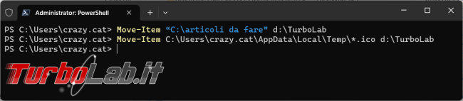 Come creare, copiare, rinominare, cancellare file cartelle PowerShell