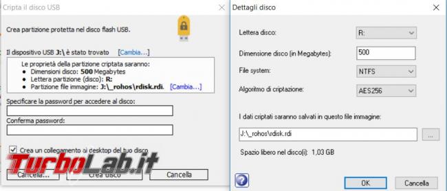 Come creare disco nascosto pendrive Rohos Mini Drive