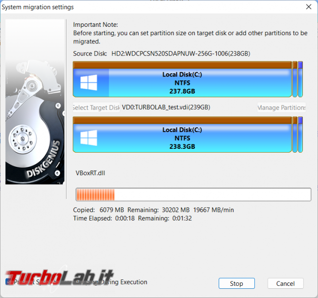 Come creare DiskGenius copia sistema operativo usare VirtualBox VMware