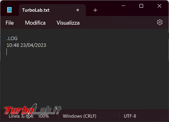 Come creare file testo Notepad registra data ora varie modifiche