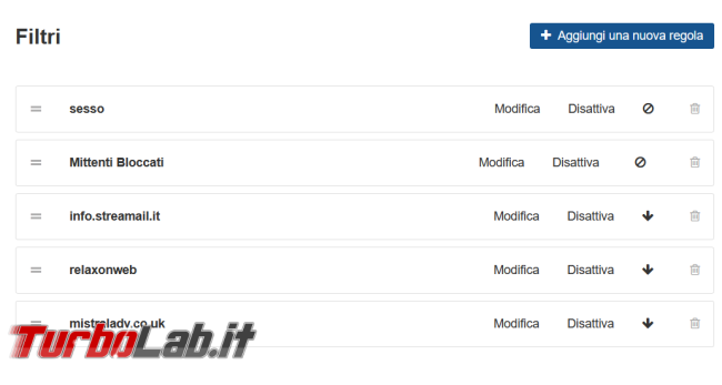 Come creare filtri posta web Libero limitare l’arrivo Spam