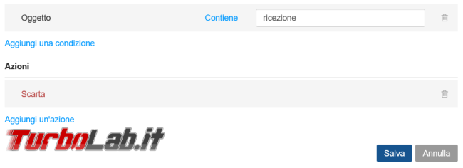 Come creare filtri posta web Libero limitare l’arrivo Spam