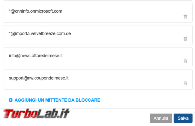 Come creare filtri posta web Libero limitare l’arrivo Spam