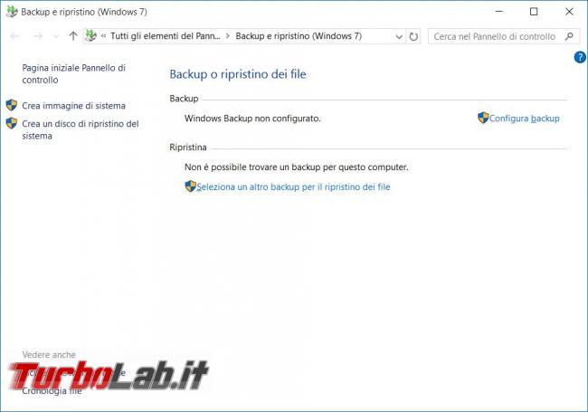Come creare ’immagine backup Windows 10