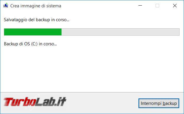 Come creare ’immagine backup Windows 10