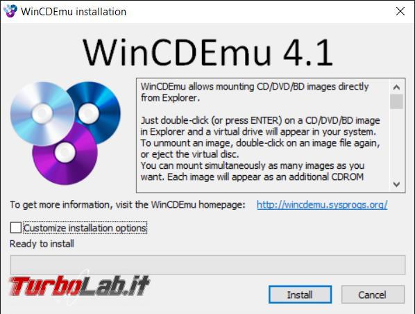 Come creare lettori CD/DVD virtuali WinCDEmu montare immagini ISO