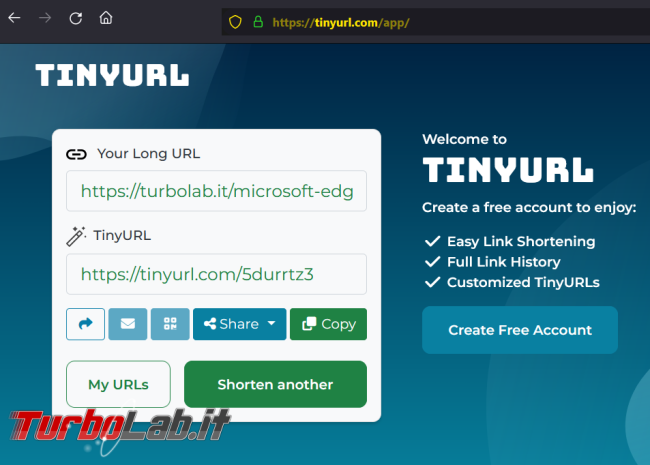 Come creare link breve (short URL), servizi online
