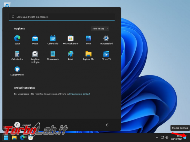 Come creare link mostra desktop Windows 10 11