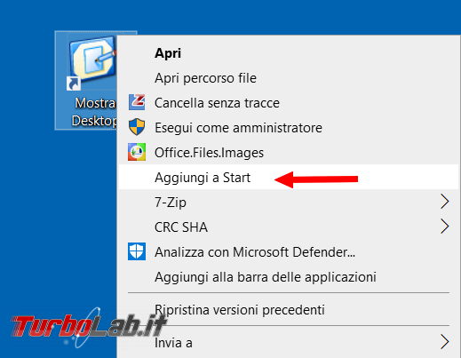 Come creare link mostra desktop Windows 10 11