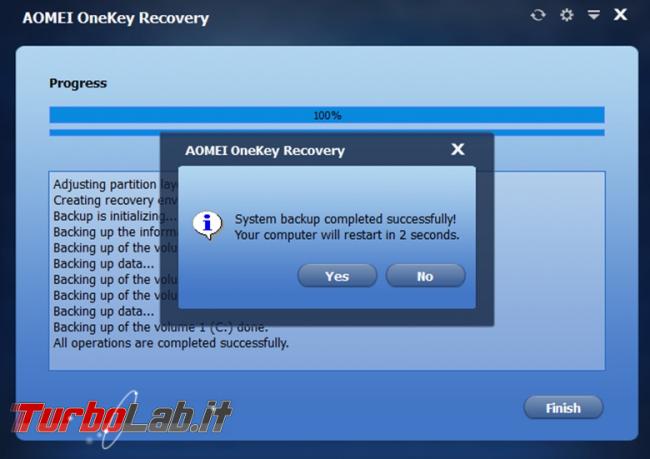 Come creare partizione nascosta ripristino sistema operativo AOMEI OneKey Recovery