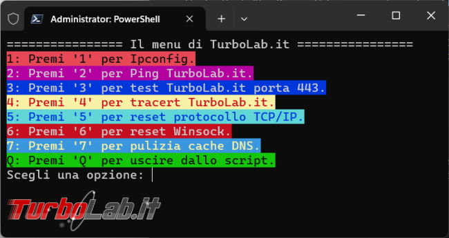 Come creare PowerShell menu avviare diversi comandi