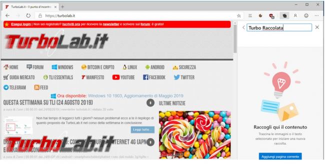 Come creare raccolte Microsoft Edge