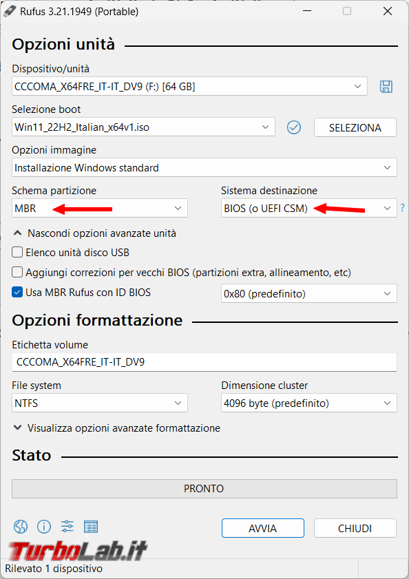 Come creare Rufus pendrive d’installazione windows 11 senza richiesta requisiti hardware l’account online Microsoft