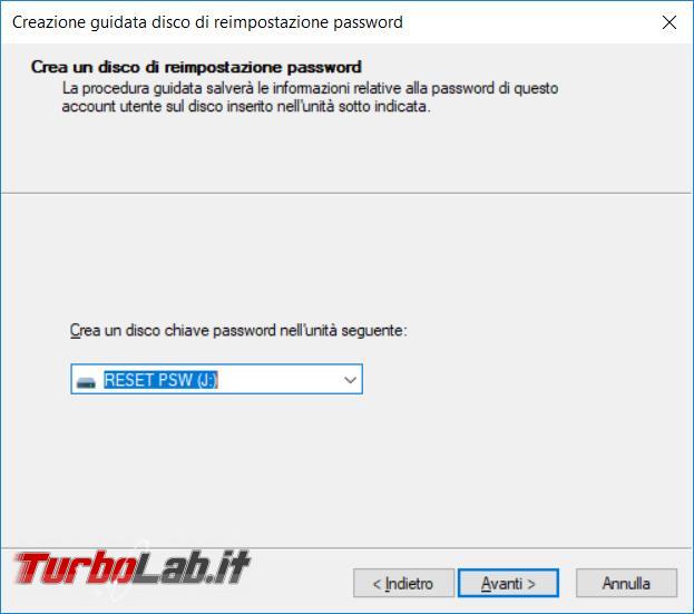 Come creare usare pendrive resettare password Windows