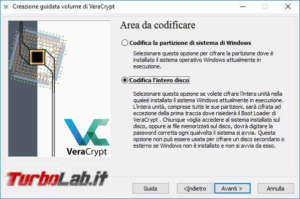 Come criptare disco sistema Veracrypt