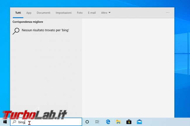 Come disattivare/bloccare risultati Web quando cerco menu Start Windows 10 21H2 (novembre 2021) - disattivare risultati web windows 10