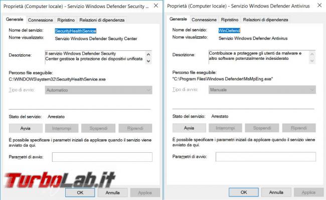 Come disattivare completamente servizi Windows Defender Windows Defender Firewall