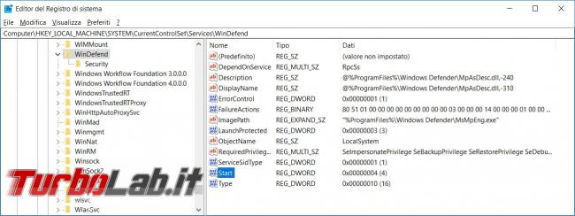 Come disattivare completamente servizi Windows Defender Windows Defender Firewall