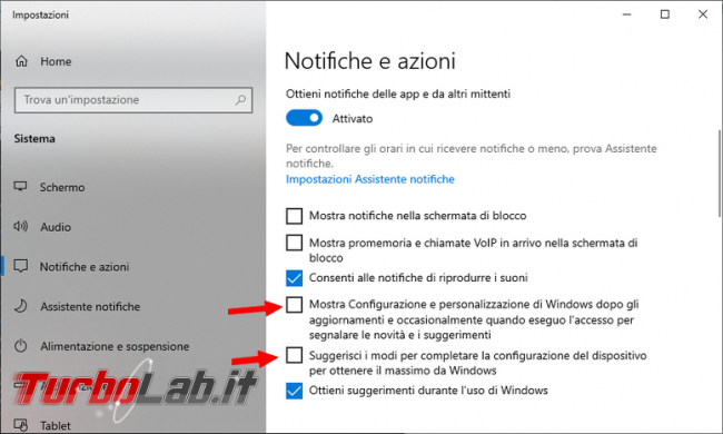 Come disattivare l’avviso “Completiamo configurazione dispositivo” Windows 10