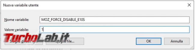 Come disattivare multiprocesso Firefox ritornare Firefox unico task manager