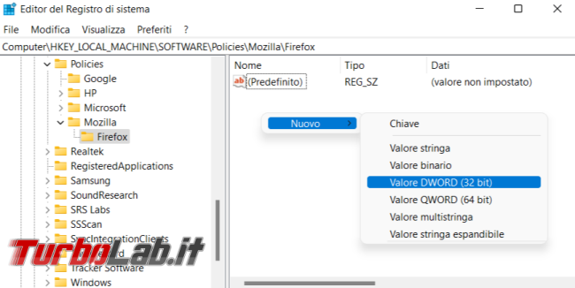 Come disattivare navigazione anonima Firefox