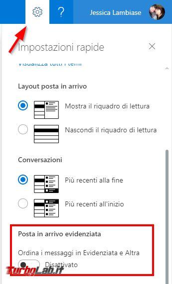 Come disattivare posta evidenziata Outlook - Hotmail