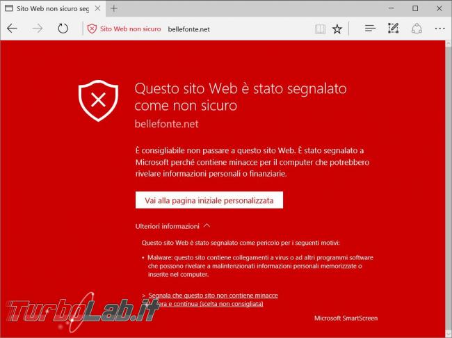 Come disattivare protezione SmartScreen Windows 10