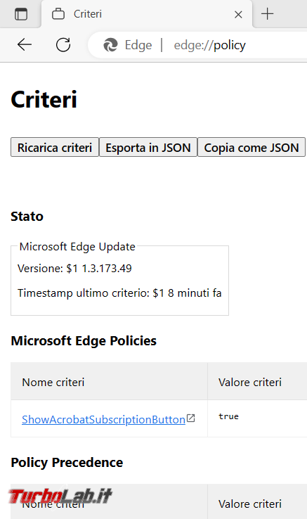 Come disattivare pulsante Prova Acrobat Microsoft Edge 111