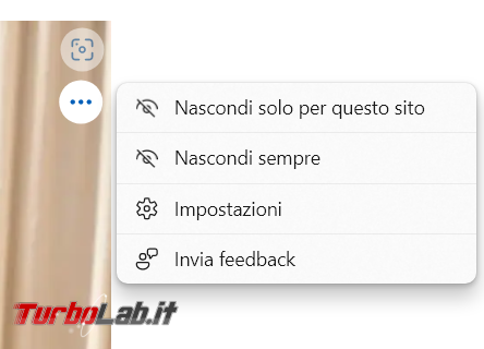 Come disattivare Ricerca visiva immagini Microsoft Edge