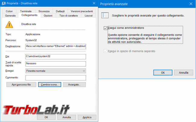 Come disattivare scheda rete chiudere collegamento Internet riga comando