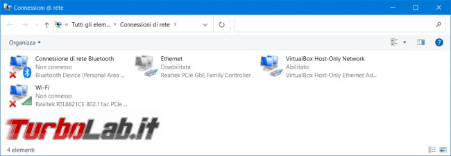 Come disattivare scheda rete chiudere collegamento Internet riga comando