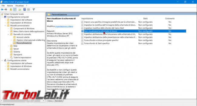 Come disattivare Schermata blocco Windows 10 (Lock screen, NoLockScreen) - zShotVM_1566115982