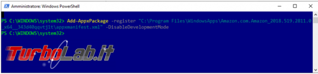 Come disinstallare reinstallare app integrate Windows 10 2004