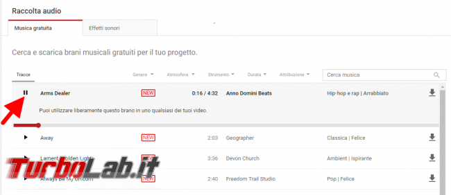 Come / dove trovare musica gratis video - Annotazione 2019-05-05 104742