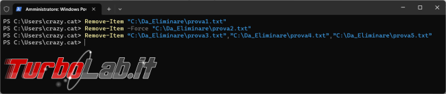 Come eliminare file cartelle utilizzando PowerShell