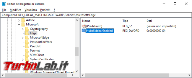 Come eliminare pulsante Bing Microsoft Edge 111