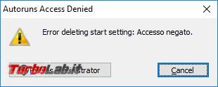 Come eliminare servizio Windows riga comando, Powershell Autoruns