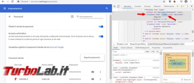 Come esportare password memorizzate Chrome riutilizzarle nuovo computer dopo formattazione
