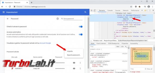 Come esportare password memorizzate Chrome riutilizzarle nuovo computer dopo formattazione