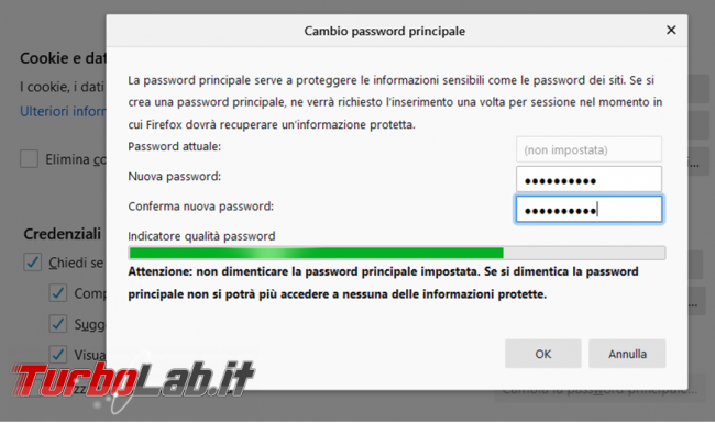 Come esportare proteggere password memorizzate Firefox 79