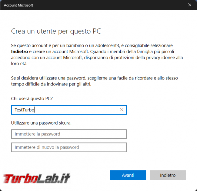 Come evitare tre domande sicurezza quando create account locale