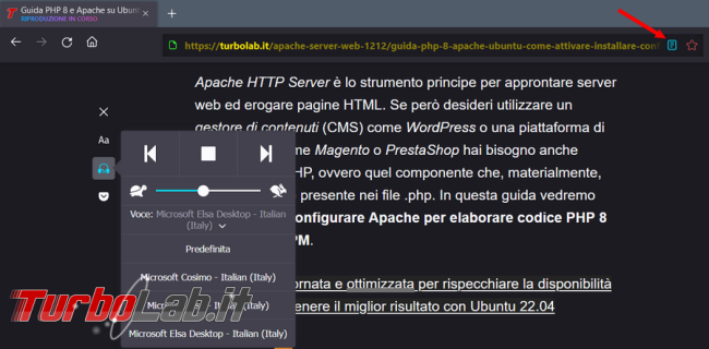 Come far leggere Microsoft Edge pagine Web
