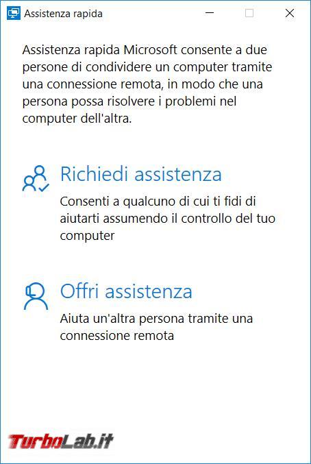 Come fare assistenza remota Windows 10