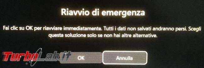 Come fare riavvio d’emergenza Windows