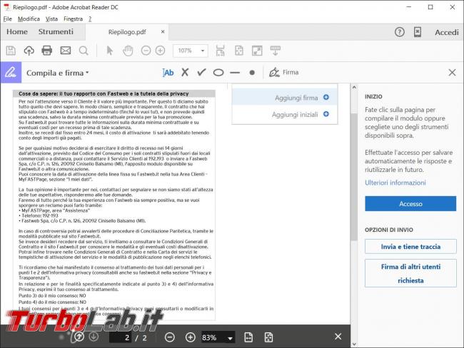 Come firmare file PDF Adobe Reader DC
